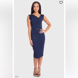 Black Halo Jackie O Sheath Dress Navy Size 4